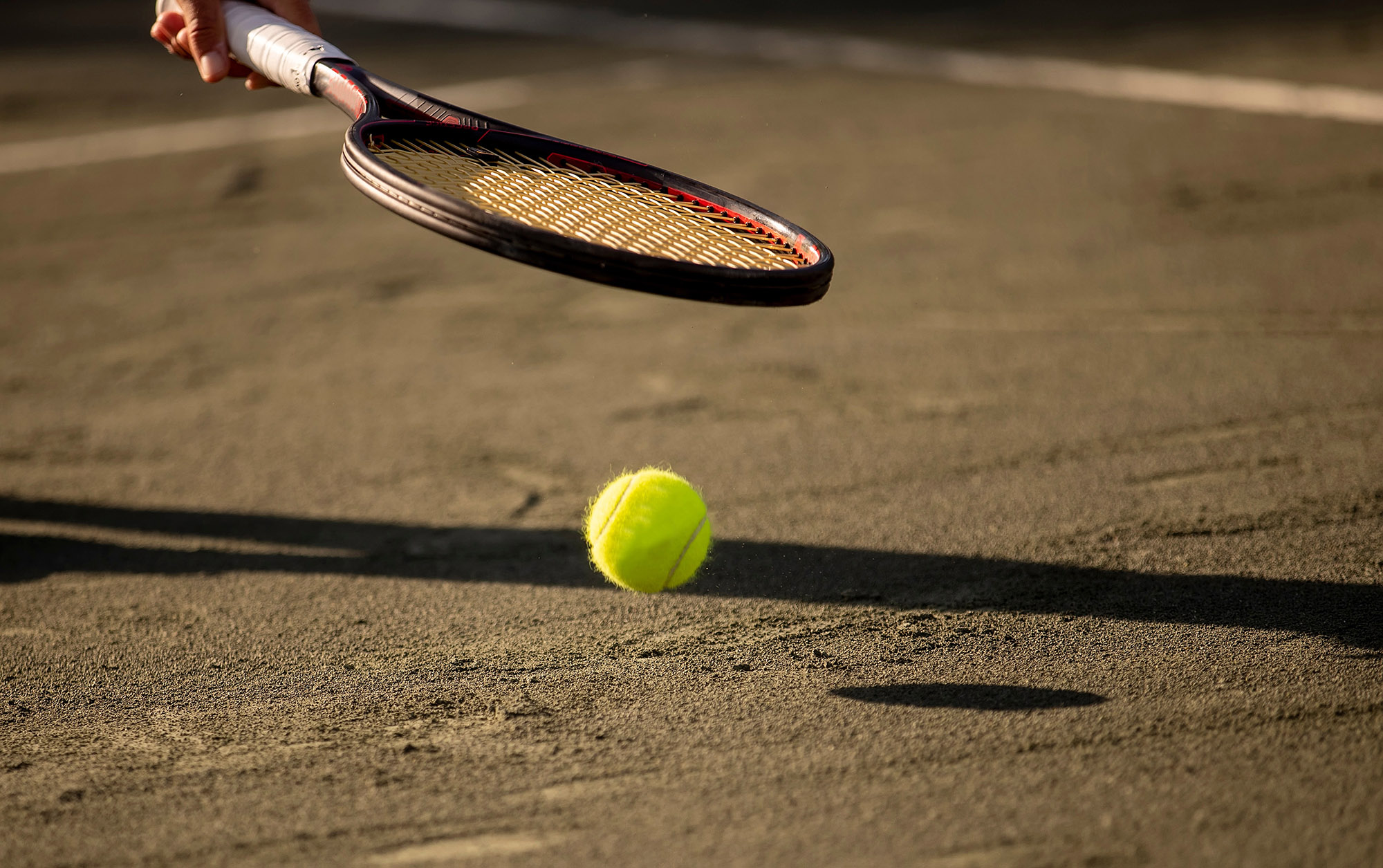 Racket and ball hardcourt